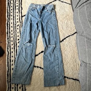 Zara high waisted denim full length 90s style pant